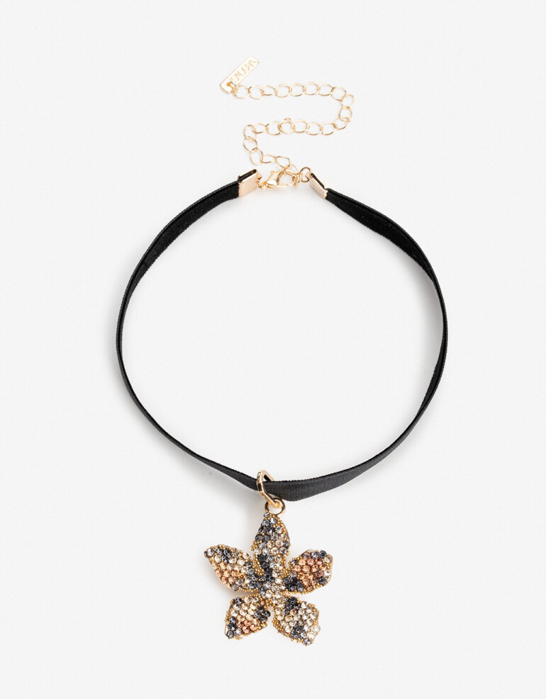 Chokers Color Choker Flor Strass - Combinacion Multicolor