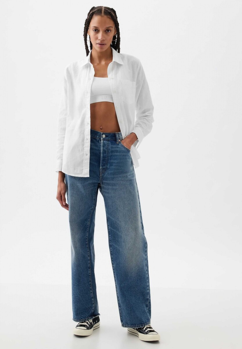 Camisa De Lino Brannan Mujer - Optic White 2 