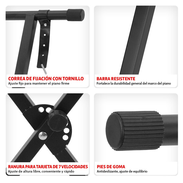Soporte Piano Teclado Organo Musica Tijera Pie Regulable Plegable Imback Color Negro Soporte Piano Teclado Organo Musica Tijera Pie Regulable Plegable Imback Color Negro