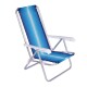 Silla reclinable 4 posiciones aluminio AZUL