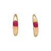 Caravanas Rubí Aro Oval de oro- Oro bajo -Rubí- CA8053 conpiedra