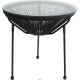 Mesa ratona de exterior de ratán redonda negra Mesa ratona de exterior de ratán redonda negra