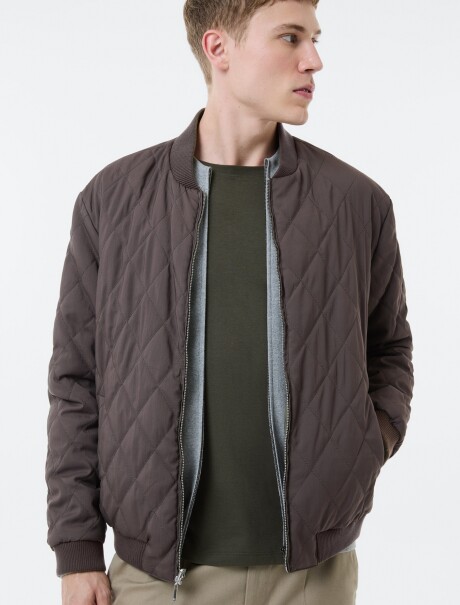 CAMPERA BOMBER ACOLCHADA REVERSIBLE DUPLAFACE Y VERDE MARRÓN