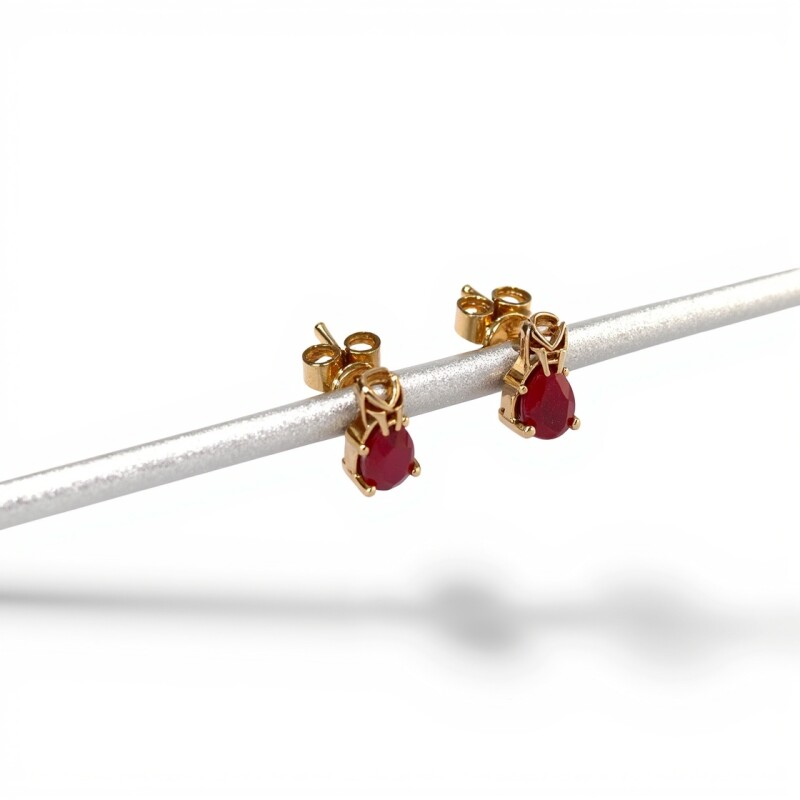 Caravanas Vintage Rubí y Zirconia - Oro bajo - Rubí y Zirconia- CA8282 conpiedra
