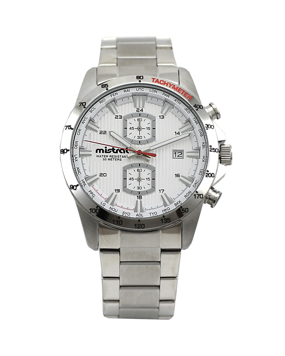 Reloj Mistral Deportivo Acero Plata 