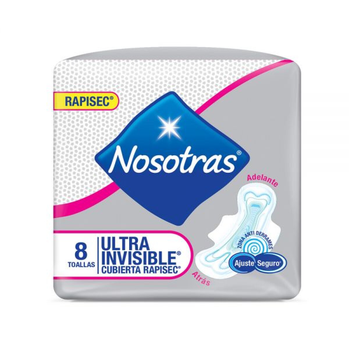Toallitas Femeninas Nosotras Ultrainvisible Rapisec 8 Unidades 