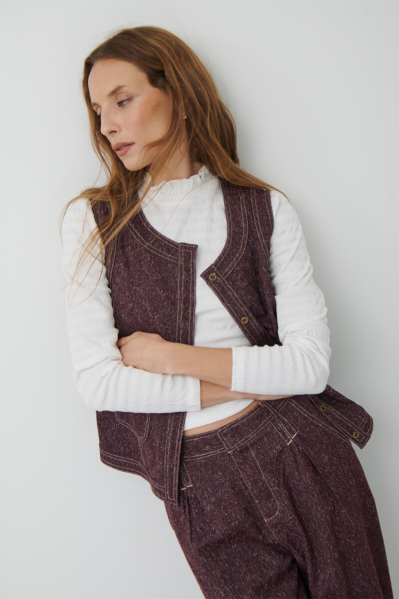 CHALECO MINI ESPIGA BURDEOS