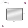 Espejo Horizontal Lumax Suleban c/marco y luz 120x70cm Negro
