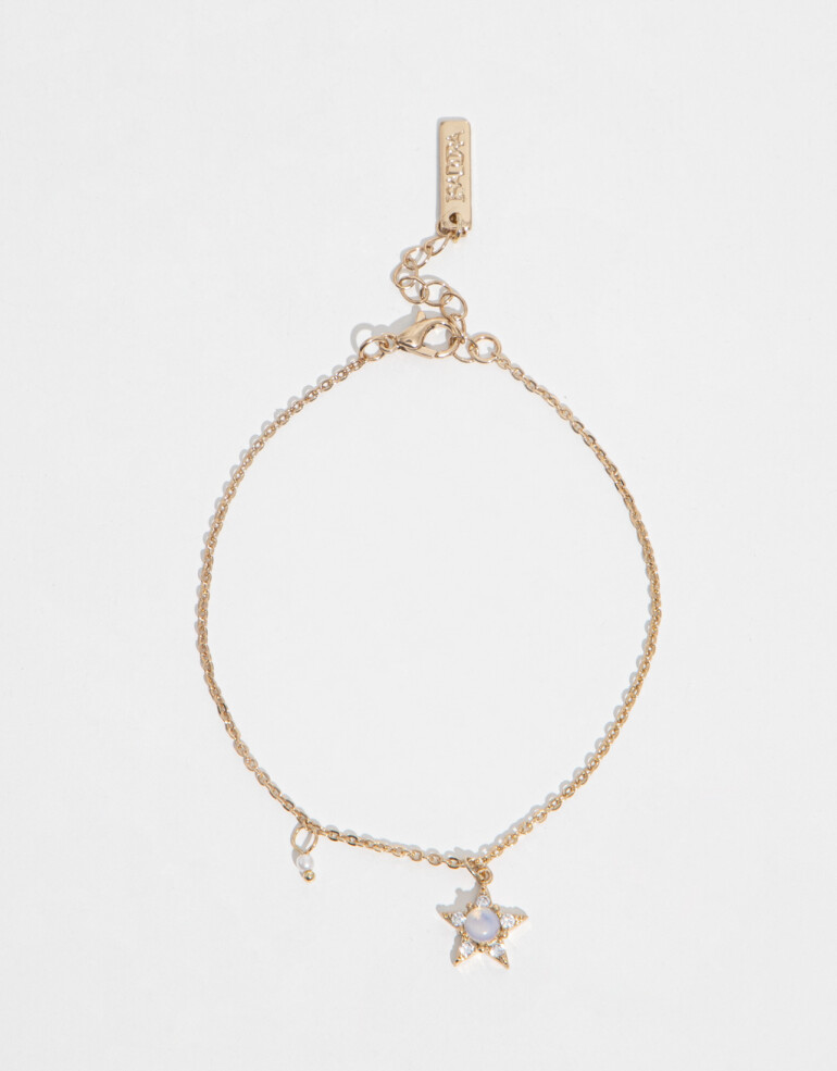 Pulseras Flexibles Strass Pulsera Con Diije De Estrella - Dorado