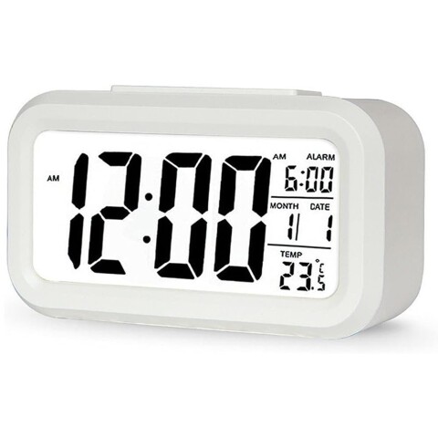 Reloj Despertador Digital Fecha Temperatura Alarma Luz Led Color Variante Blanco