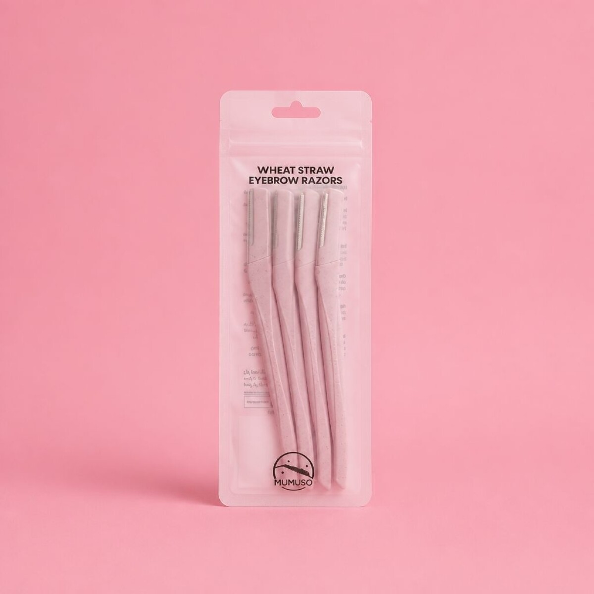 NAVAJAS PARA CEJAS DE PAJA DE TRIGO (PAQUETE DE 4/ROSA) 