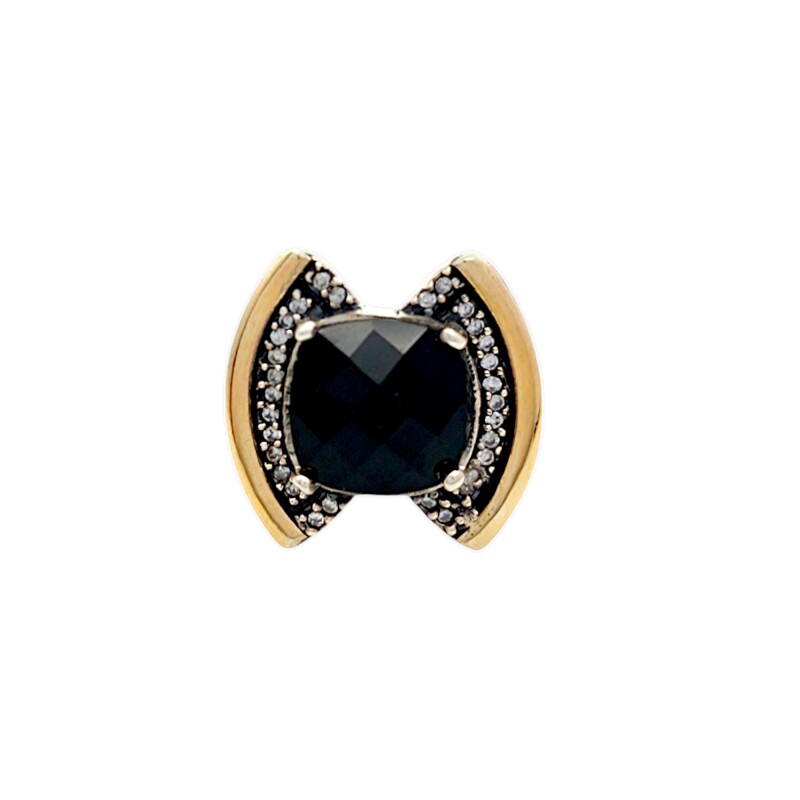 Anillo Ónix facetado-Plata y oro-Piedra Ónix-AN5928 conpiedra