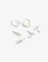 Aros Sets Cubic zirconia Set De Aros Pasantes Y Argollas Cubic - Plateado