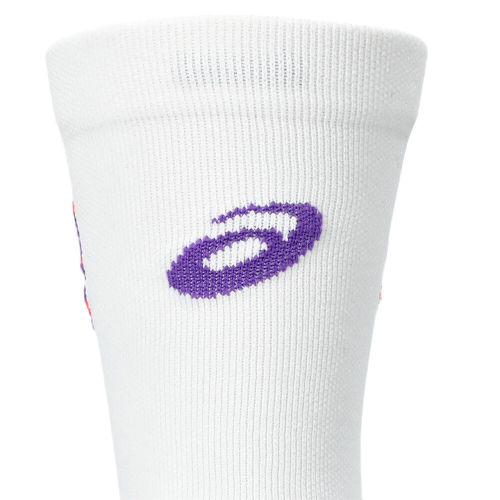 Medias Running Performance Run Sock Crew Unisex Brilliant White/flash Red/edo Purple