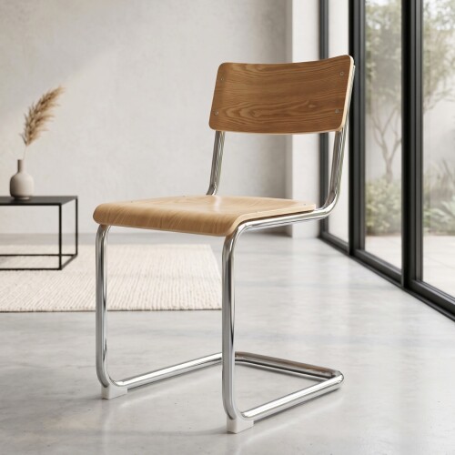 Silla de Comedor Metal Cromado - Impala Natural