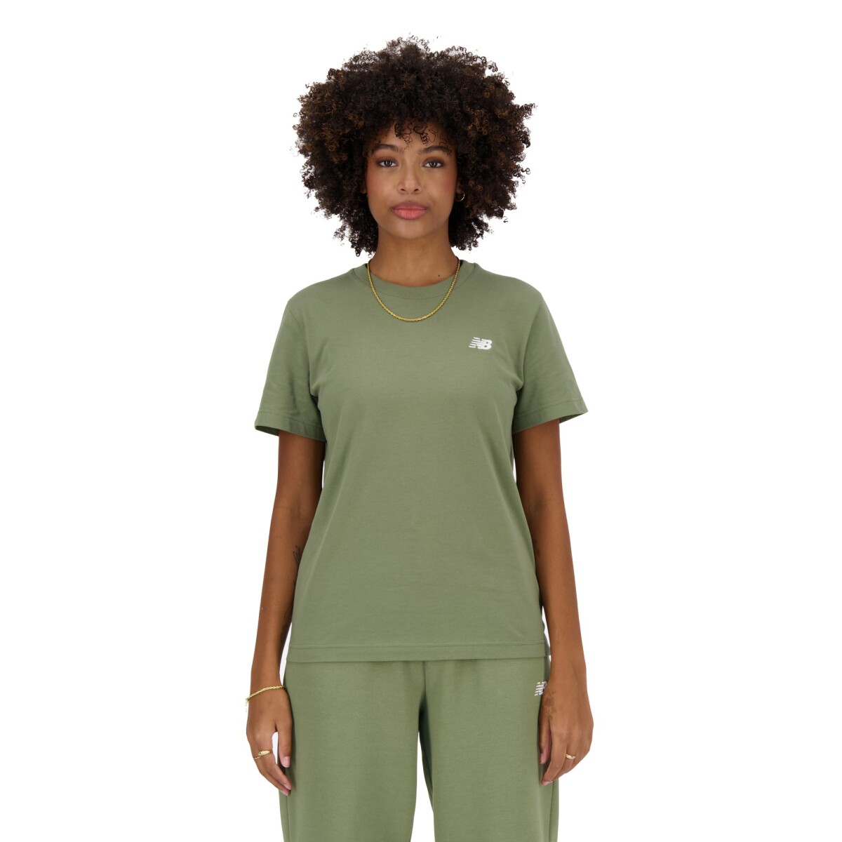 Remera New Balance de Dama - JERSEY SMALL LOGO - WT41509DEK - GREEN 