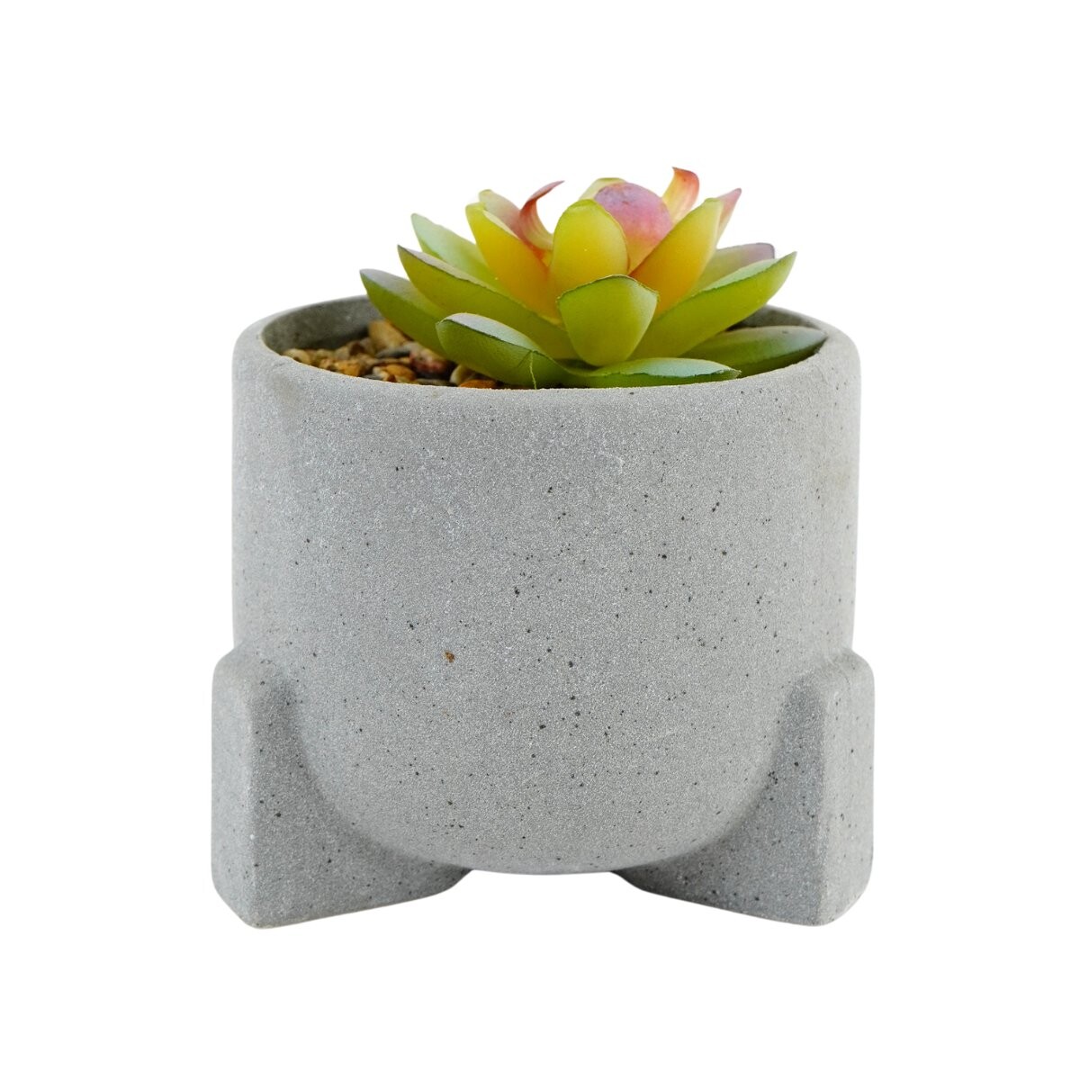 Planta artificial con maceta de hormigon 