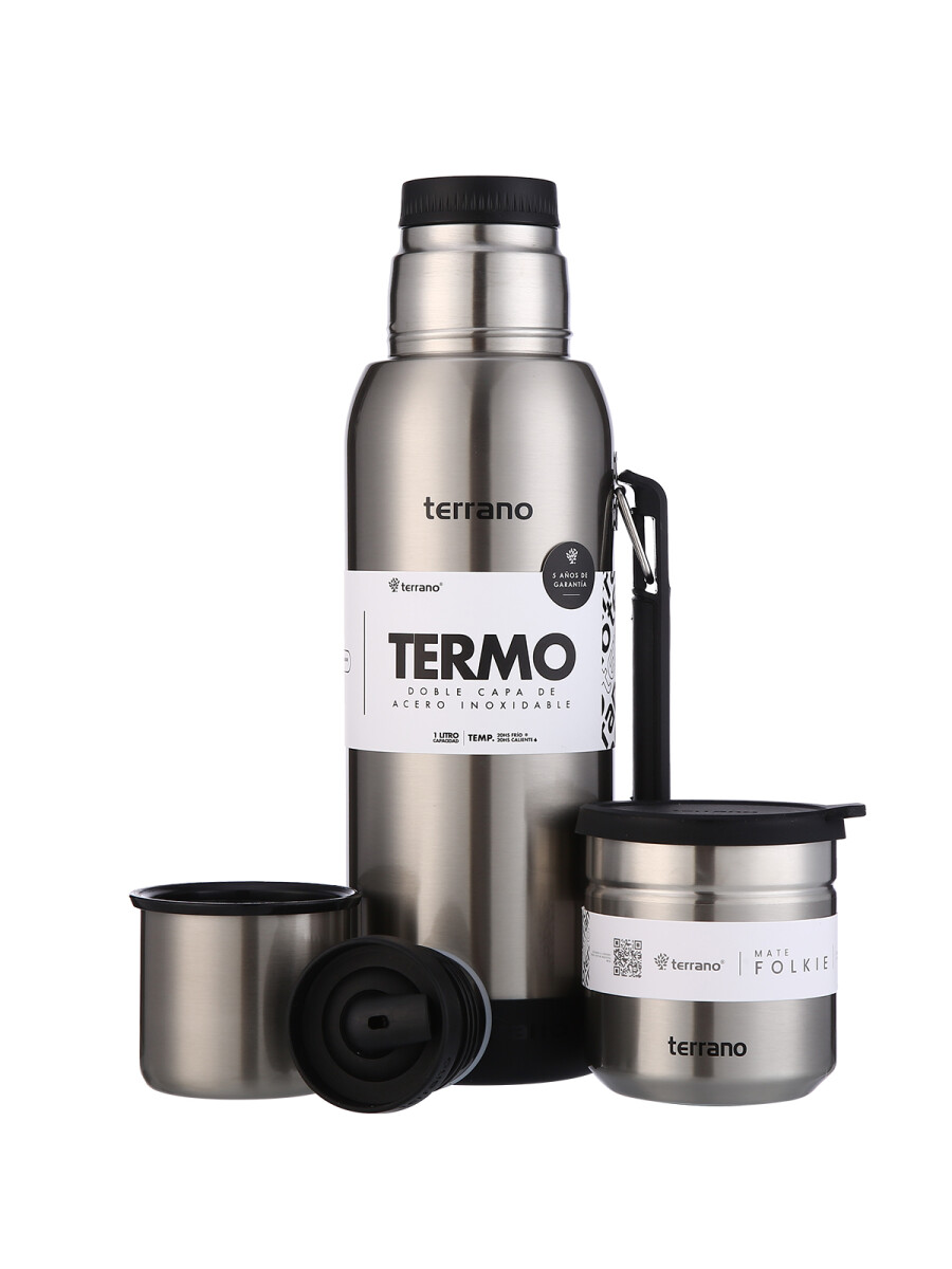 Kit Termo 1 LT Con Base De Silicona + Mate folkie - Acero 
