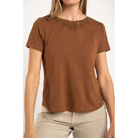 Remera Lino Camel