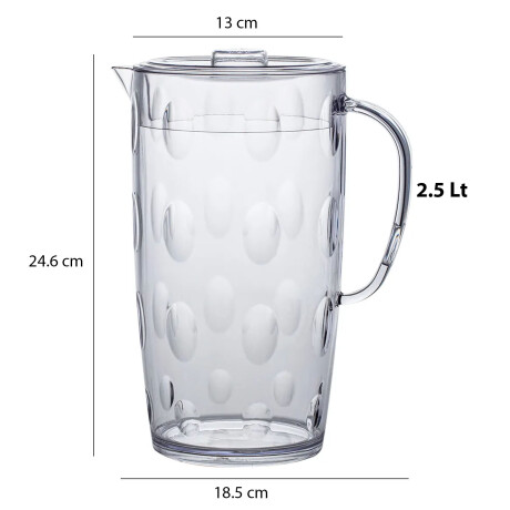 Jarra Acqua 2.5Lt en Acrílico con Tapa Pico Vertedor y Asa Transparente