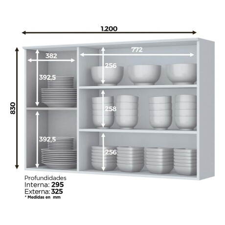 AEREO DE COCINA 120 CM MDF BLANCO AMERICANA