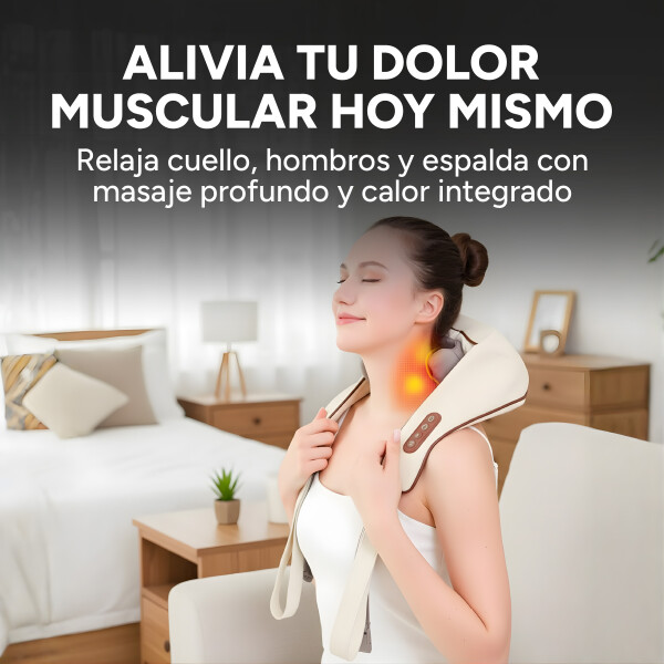 Masajeador Multimodo Cuello Espalda Hombro Electrico Color Beige