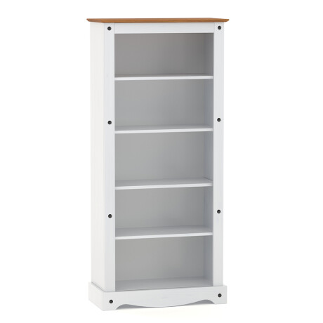Biblioteca 5 Estantes Línea Naturale Blanco/Roble