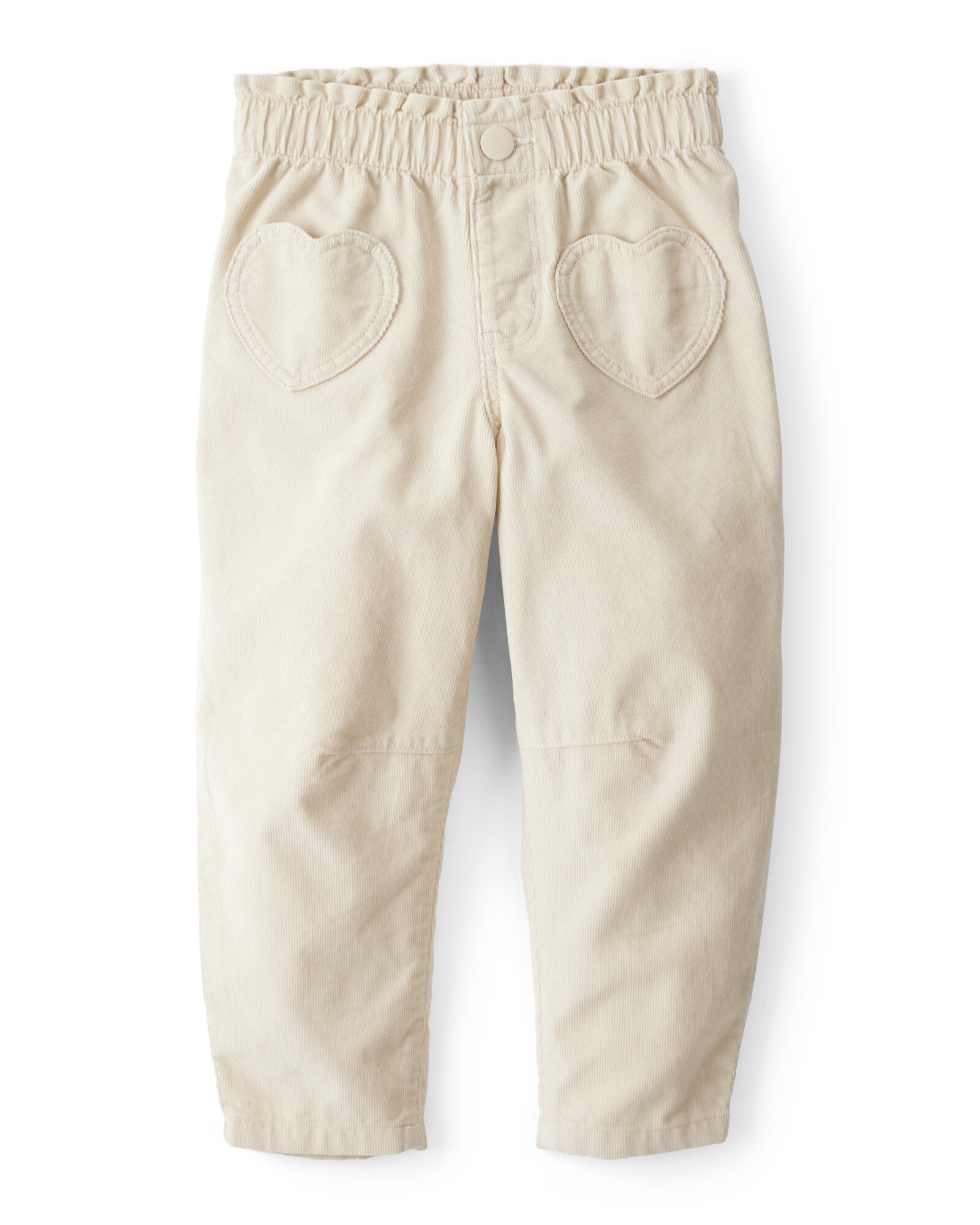 Pantalón de pana, beige, bolsillos corazón Sin color