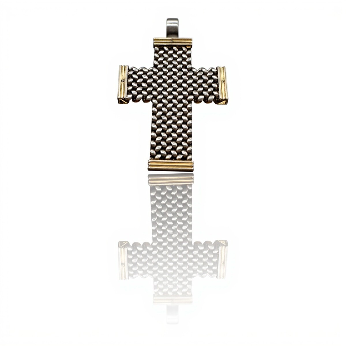 Dije Cruz Espiga-Plata 925 y Oro-Sin Piedra-CP5315 - sinpiedra 