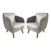 Pack x2 Sillón poltrona 1 cuerpo Lumax Kira nórdico de tela Granito