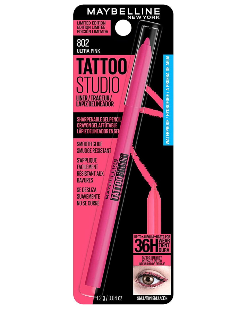Lápiz Delineador en Gel Maybelline Tattoo Studio Ultra Pink 
