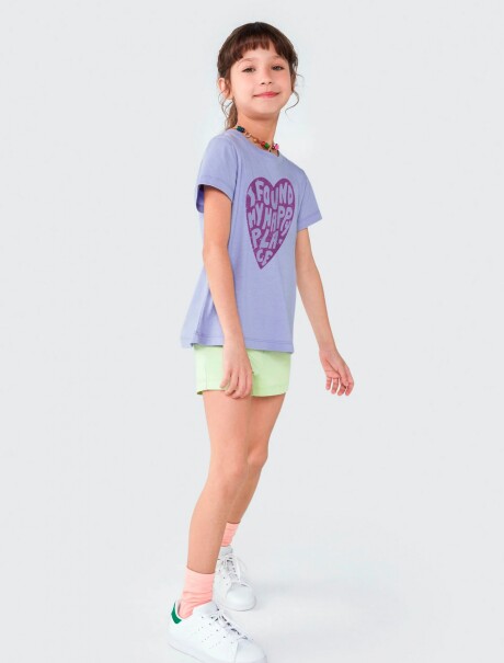 CAMISETA INFANTIL CON ESTAMPA VIOLETA