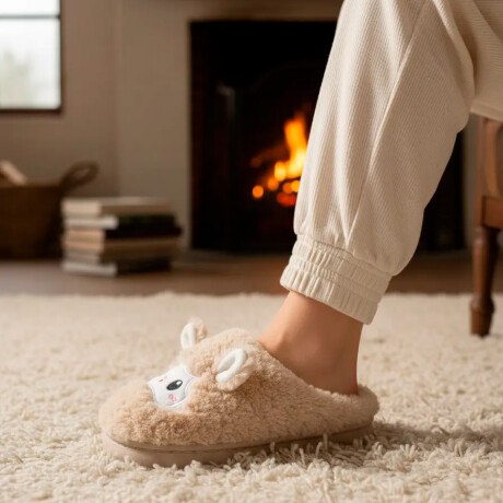 Pantuflas Corderito Varios Colores Beige