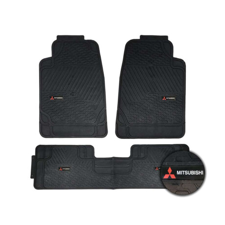 Alfombra New York Logo Mitsubishi Set De Tres Piezas