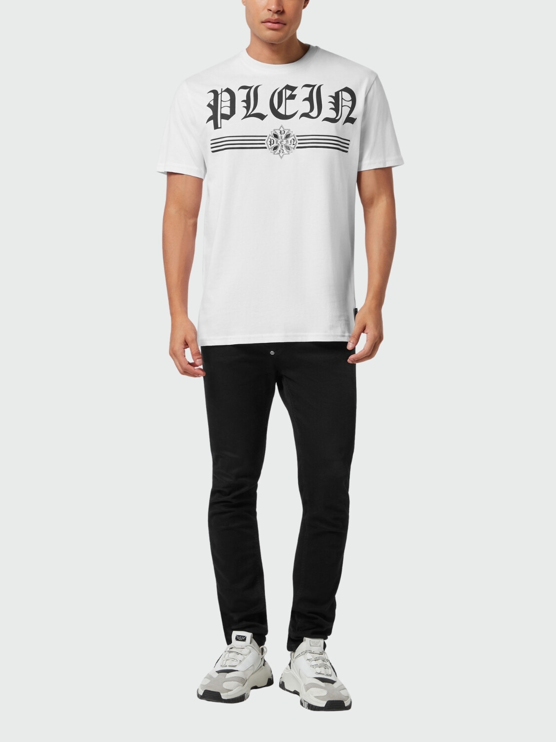 PHILIPP PLEIN - Camiseta de cuello redondo Hexagonal Blanco