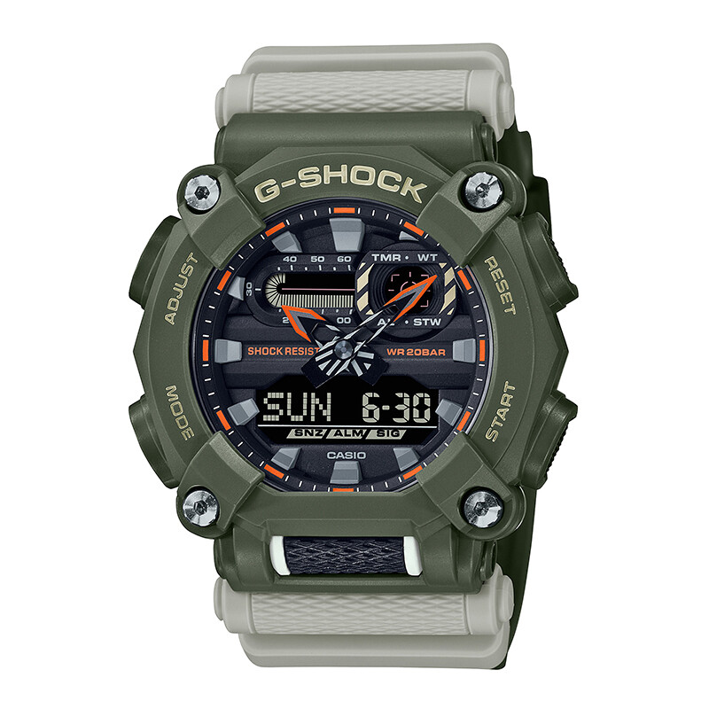 Reloj G-Shock casual combinado verde y gris