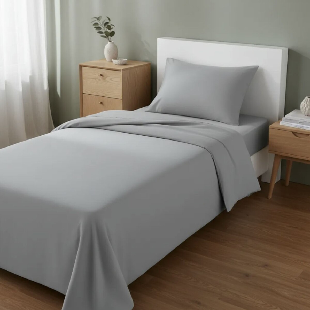 Juego Sábanas Richmond House 1 Plaza Y Media - Lisa Gris 