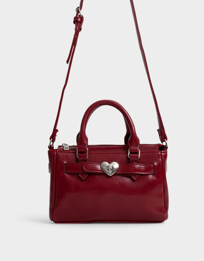 City Romántico Cartera City Con Broche - Rojo Medio