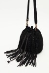 Cartera Tribal Fringes Negro