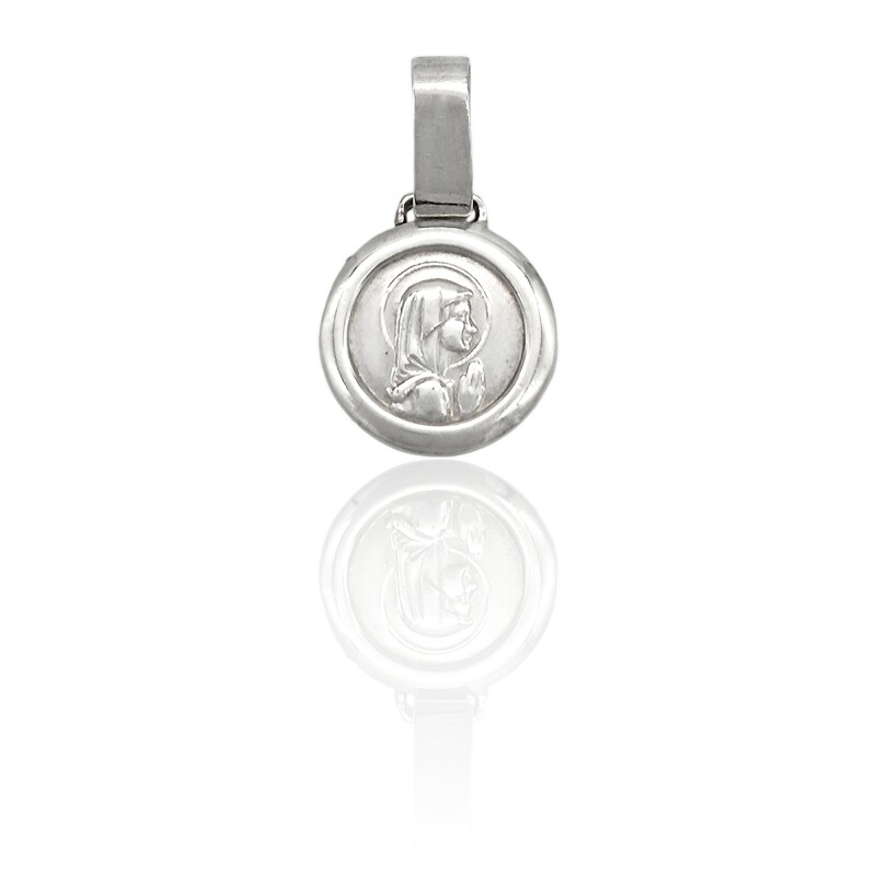 Dije Medalla Virgen Niña-Plata 925-Sin Piedra-CP3011 Sinpiedra