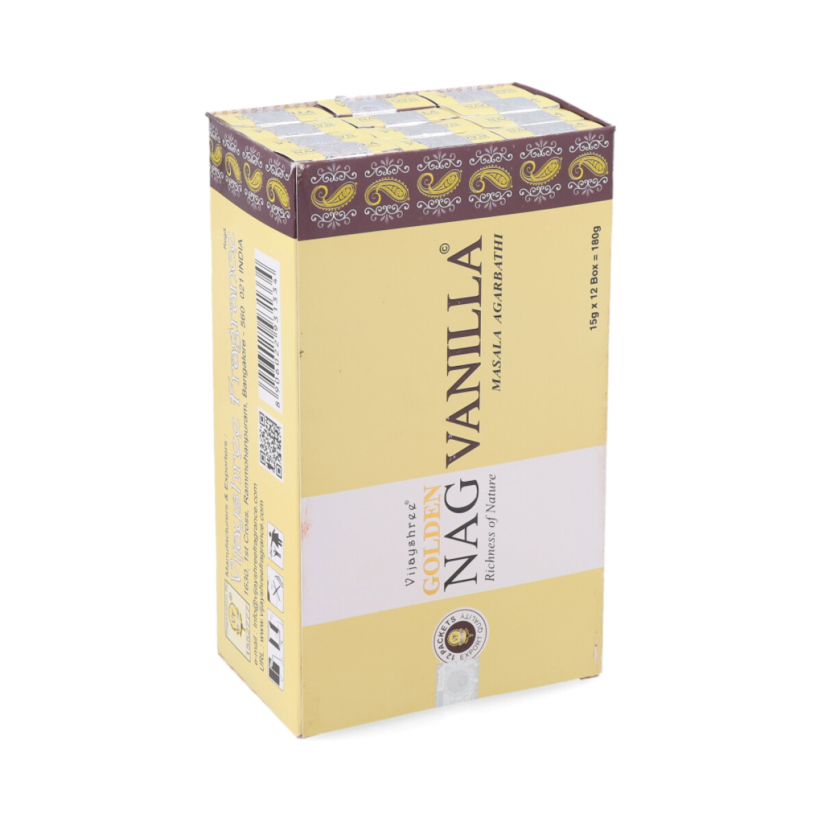 VARITAS VIJAYSHREE CAJA DE MASALA 15GR X12 - Golden Nag Vainilla 