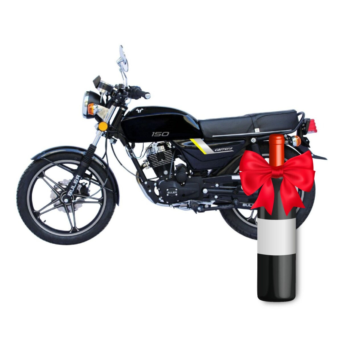 Motocicleta Buler Carrera 150cc - Aleación - Negro 
