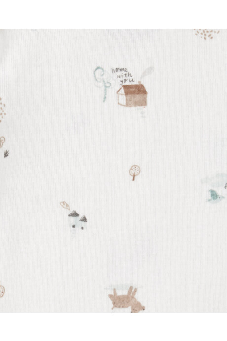 Set tres piezas de algodón, pelele y dos bodies, diseño oso Sin color