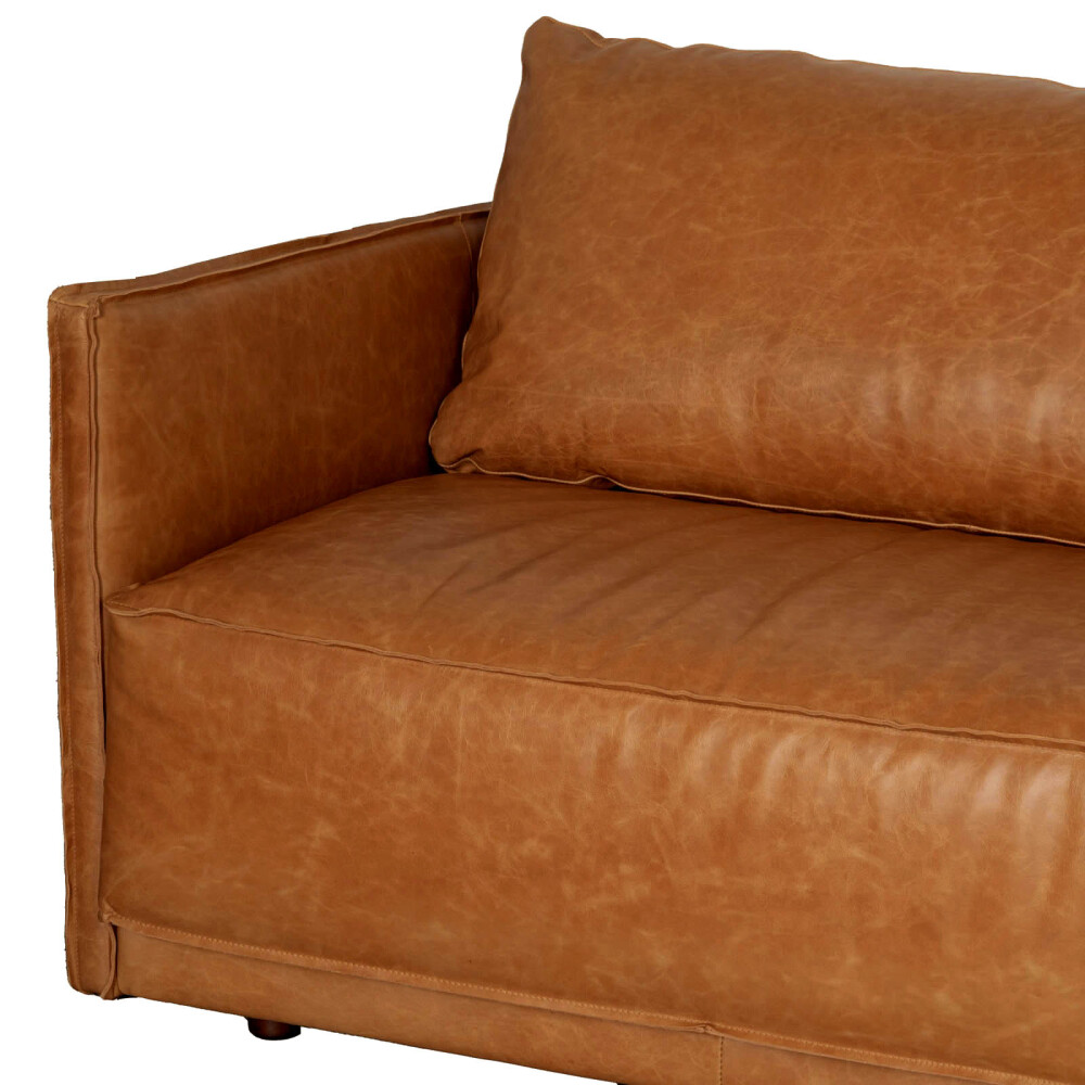 SILLÓN C/CHAISE CUERO-100-NATURAL MARRON ROMEO TP3 LA PAZ CAMEL