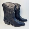 Bota Cuero Tejana con Tachas Negro