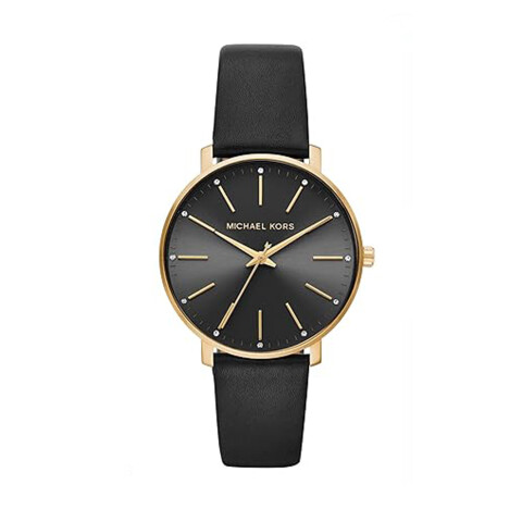 Reloj Michael Kors con Malla de Cuero y Esfera Redonda Reloj Michael Kors con Malla de Cuero y Esfera Redonda