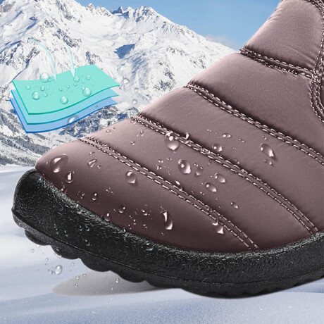 Bota De Abrigo Mujer Corderito Impermeable C/cierre Marron