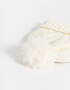 Gorro Clasico Gorro Tejido Con Pompón Crudo - Blanco Crudo