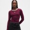 INTL LS MOD RIB CROP TEE TUSCAN RED