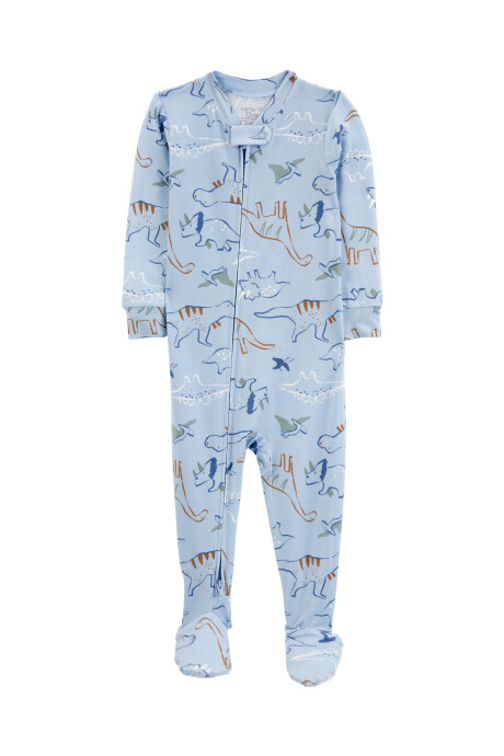 Pijama uno pieza de viscosa Ecovero, con pie, diseño dinos, línea Purelysoft Sin color